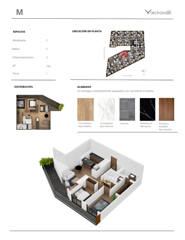Archandel del Valle — Tipo M · 2 recámaras · 2 baños · 81 – 102 m²