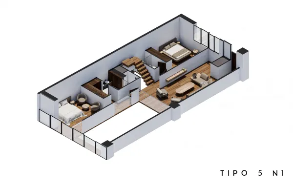 Archandel Parque México — Penthouse tipo 5 · nivel 1