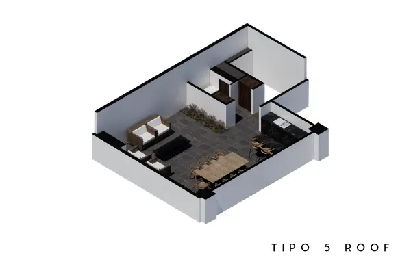 Archandel Parque México — Penthouse tipo 5 · roof garden