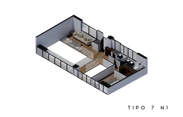 Archandel Parque México — Penthouse tipo 7 · nivel 1